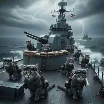 Naval Warrior Cats Aboard a US Warship#MilitaryCats #NavalCats #WarshipCats #USNavyCats #SeaCats#ضحك
