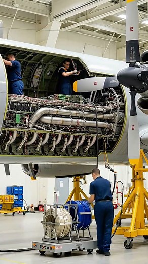 Propeller power unmasked: Witness the #shorts #aviationtech #engineassembly #aerospace #viral