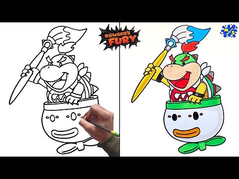 How to Draw Bowser Jr. Easy Step by Step || Super Mario 3D World + Bowser's Fury