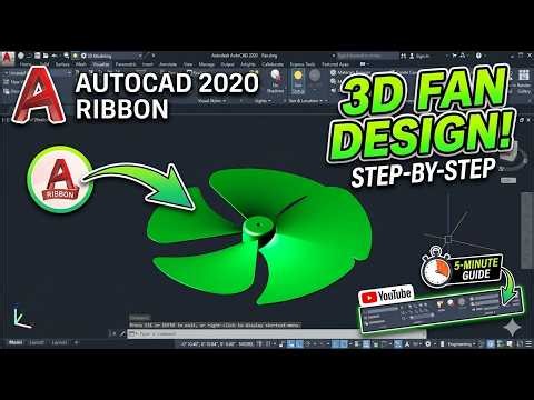 How to Make a 3D Fan Blade Desing in Autocad #autocad 3d #autocad myanmar users #3D modeling