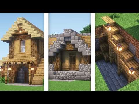 Minecraft - 3 Simple Starter Oak Houses Ideas | Easy Tutorials