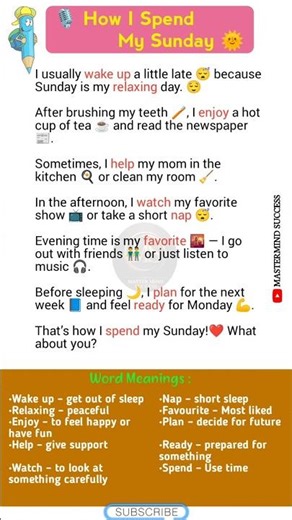 How I Spend My Sunday 🕒 | My sunday Routine #shorts #mastermindsuccess #english #sunday