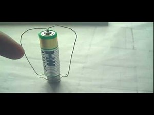 Simplest HomoPolar Motor using a piece of wire, AA battery and Neo Magnets