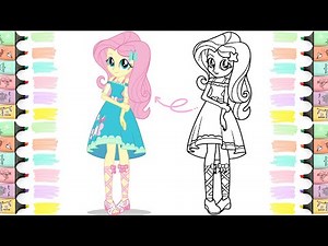 Coloring My Little Pony Equestria Girls Fluttershy Coloring Page | Coloring With ‪@enjoykidsstv‬