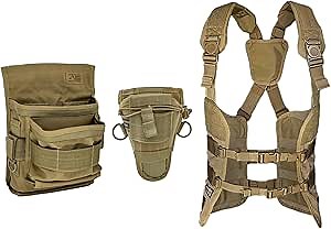 Atlas 46 Builder's Best Tool Vest Kit with Open Core Chest Rig, Large Multi Pocket Pouch, Drill Holster - Berry Compliant - Made in The USA