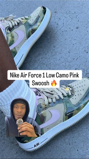 ☪️ on Instagram: "Nike Air Force 1 Low Camo Pink Swoosh 👟 AF1 flavor with a twist. Camo layered up with a clean pink Swoosh gives it that quiet flex energy. One of those pairs that stands out without trying too hard. #AirForce1 #NikeAF1 #CamoAF1 #PinkSwoosh #SneakerCulture #StreetwearStyle"