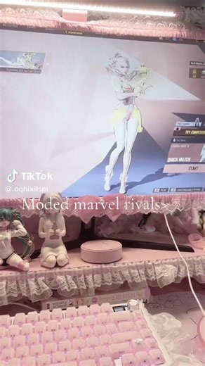 I love girlie mods for this game| #cutecore #gamergirl #gamingsetup #pink #setup #kawaii