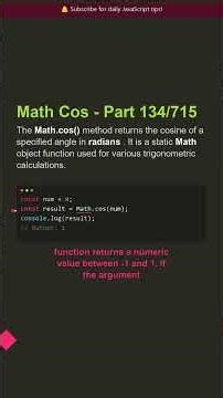 🎓 Math Cos Method - Part 134/715 - Every Developer Needs This #shorts #javascript