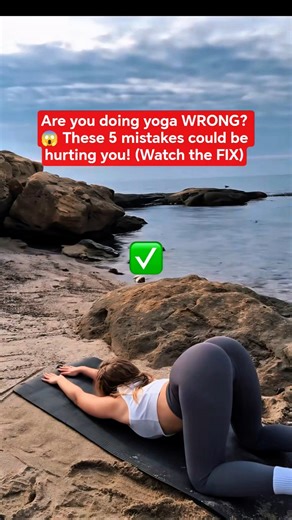 Yoga Form FAILS vs. PROPER Form (Beach Edition!) 🧘‍♀️✅ Avoid Injury & See Real Progress! #shorts