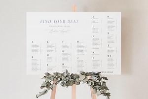 Alphabetical Seating Chart Template, Dusty Blue Wedding Seating Chart, Download Minimalist Seating Plan, Printable Editable Sign, Beatrice - Etsy