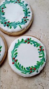Shortbread cookies with Christmas decorations 🎄#sugarcookiedecorating #christmascookie