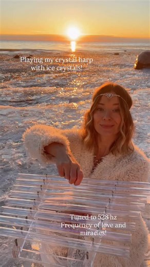 Demetra ~ ✨Sound Healer and Vocal Alchemist✨ on Instagram: "Today it felt like we woke up to Christmas because we were gifted a lake full of ice crystals, sunny skies, and calm (aka no wind!) conditions! I literally jumped out of bed and ran down to the lake! (You can come on this adventure with me by watching my stories right now🥰) I walked the shoreline in my PJs, while Colin set up his camera to film the transformation. We even tried putting an underwater microphone in the ice to reco
