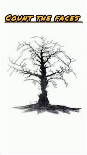Hidden faces in trees optical illusion. How many Faces are there? #perfectillusion #opticalillusion