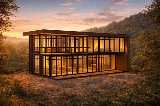 Modern Glass Container House 3D Model | Luxury Two-story Cabin | Sketchup Design Download - Etsy