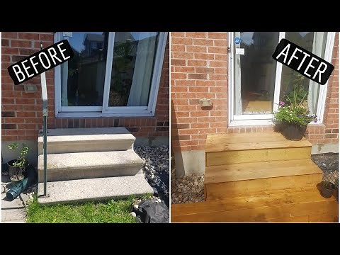 Concrete Stairs Makeover With Wood Decking