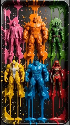 Cleaning Superhero Hulk, Venom, Deadpool, Thanos, Joker & Wonder Woman Toys From Colorful Mud Slime