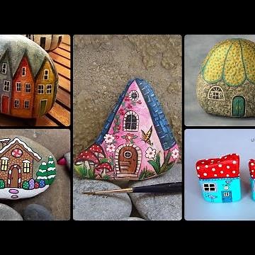 Piedras caseras pintadas a mano || Pintura de guijarros de la casa