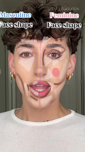 Feminine vs Masculine contour🥴 #makeup #contour #beauty #femininecontour #masculine