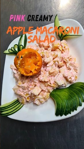 Pink Creamy Apple Macaroni Salad with Rooh Afza 😍 | Easy Dessert Salad Recipe|5 Minutes Recipe