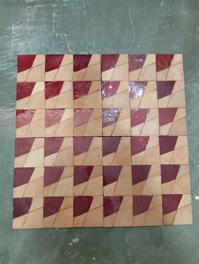 Handmade Moroccan Zellige Tile: Red & Terracotta Geometric Clay Tile (12x12) - Etsy