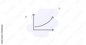 growth chart 2d animated outline icon. growth chart line icon 4k video motion design graphics for web, mobile and ui design.