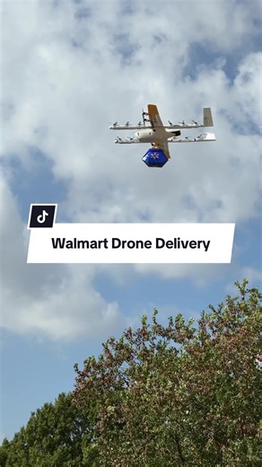 @Walmart plus drone delivery ✅ !! Literally took 2 minutes to arrive. #walmart #drone #shopping #fyp
