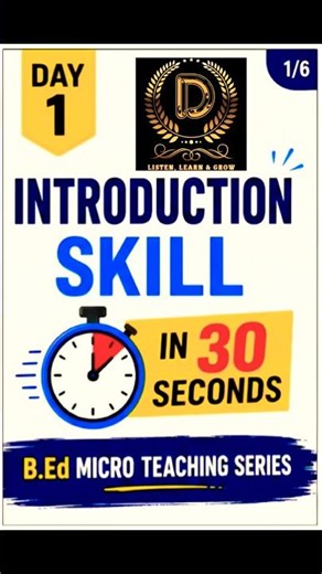 Introduction Skill in 30 Seconds | Micro Teaching Skill Day 1 📚