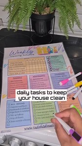 100K views · 511 reactions | Daily tasks to keep your home clean Cleaning checklist is available on https://tanyahomeinspo.myshopify.com/products/dry-wipe-weekly-cleaning-schedule #cleaninghacks #cleaningtips #cleaningmotivation | tanyahomeinspo | Facebook