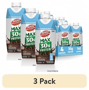 (3 pack) BOOST Glucose Control Max 30g High in Protein Nutritional Drink Shakes, Rich Chocolate, 11 fl oz, 4 Pack