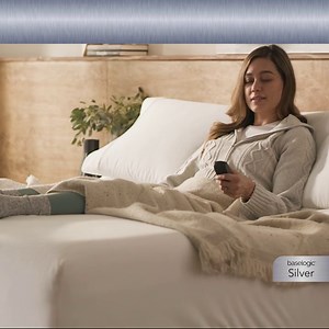 baselogic Silver Adjustable Base -Queen - LCD Wireless Remote - Head and Foot Adjustable - Adjustable Legs
