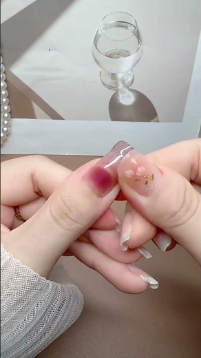 The Ultimate DIY Blush Aura Gel Nails in 2 Minutes! 💅✨ #nailart #naildesign #diybeauty #shorts