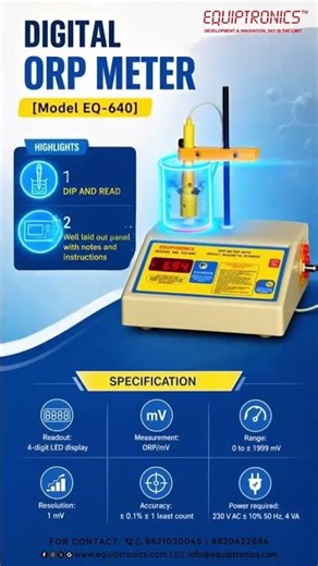 🔬 Digital ORP Meter EQ-640 | Precision Laboratory Instrument | Equiptronics