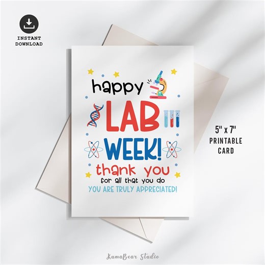 Medical Laboratory Professionals Week Cards, Lab Week Printable Greeting Card, PG PDF Instant Download