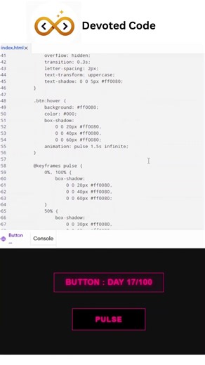 Button 17 /100 #coding #programming #gameplay #html #javascript #webdesign#shorts #buttons