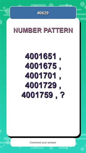 Number Pattern Challenge #0629 | Find the Missing Number Fast