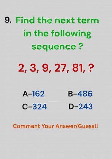 Find the next term in the following sequence? #reasoning #mathstricks