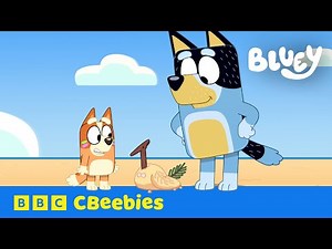 Bluey and Bingo Play with Sticks on the Beach! 🐾🏖️ | Stickbird | CBeebies