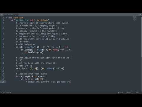 Leetcode 218. The Skyline Problem in Python | Python Leetcode | Python Coding Tutorial | Python ASMR