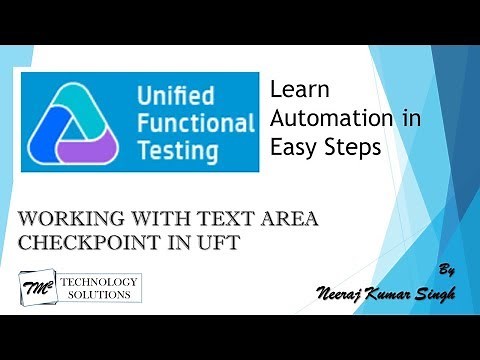Tutorial 16 | Working with Text Area Checkpoint in UFT by Neeraj Kumar Singh