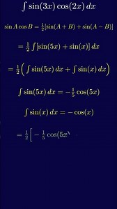 ∫ sin(3x) cos(2x) dx in 8 EASY steps! #mathshorts