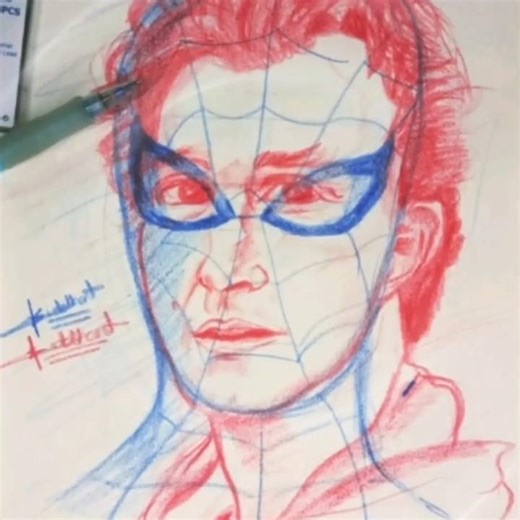 I Drew SPIDER-MAN & Peter Parker in REAL Red & Blue 3D Glasses Effect 😱🔥 (Put On Your Glasses!)