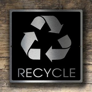 [Hot Item] Custom Recycle Signs Laser Cut Metal Raw Painted Trash Recycle Signs for Building