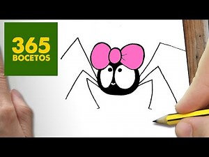 COMO DIBUJAR ARAÑA KAWAII PASO A PASO - Dibujos kawaii faciles - How to draw a SPIDER