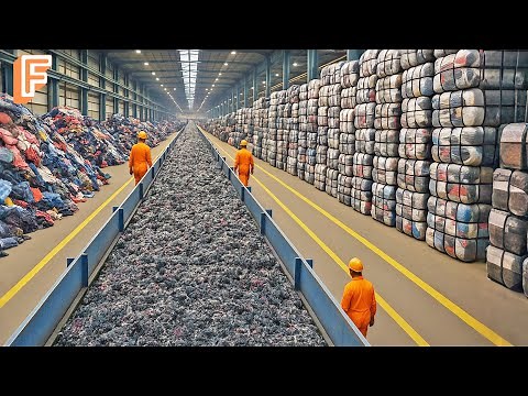 How Millions of Tons of Textile Waste Are Recycled Inside Massive Recycling Line