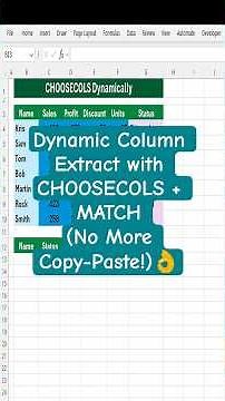 Excel Magic: Dynamic Column Extract with CHOOSECOLS + MATCH (No More Copy-Paste!)