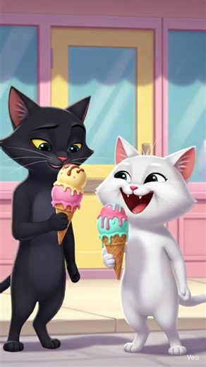 Cats eating ice-cream by ai animation video #cat #catstory #catanimation #aianimation #catvideo