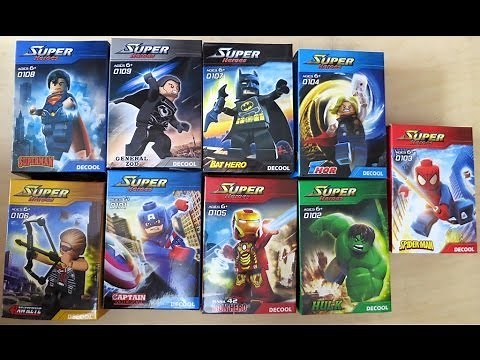 Lego Superheroes DC VS Marvel DeCool Bootleg 0101 - 0109 Review knock off