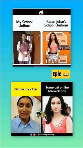 School uniform vs Bollywood uniform 💀😂 #Relatable #IndianMemes #SchoolLife #BollywoodVibes