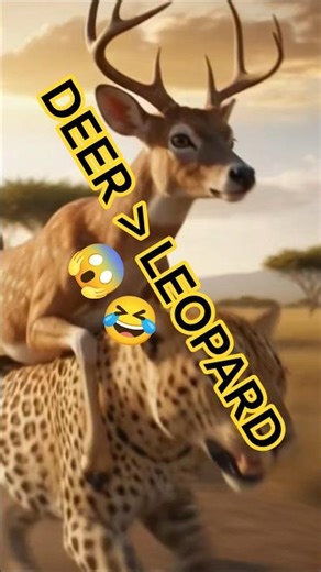 A Deer Riding a Leopard?! 😂 The Funniest Power Swap in the Wild!#shorts #wildlife