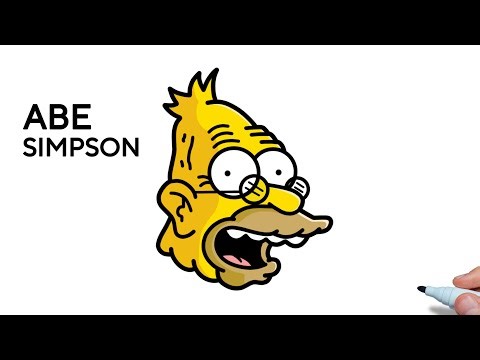 How to draw ABE SIMPSON easy | Drawing Abraham simpson step by step